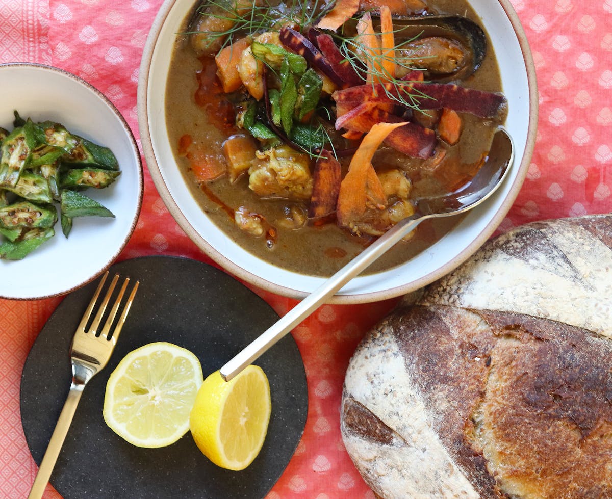 a bowl of food on a plate