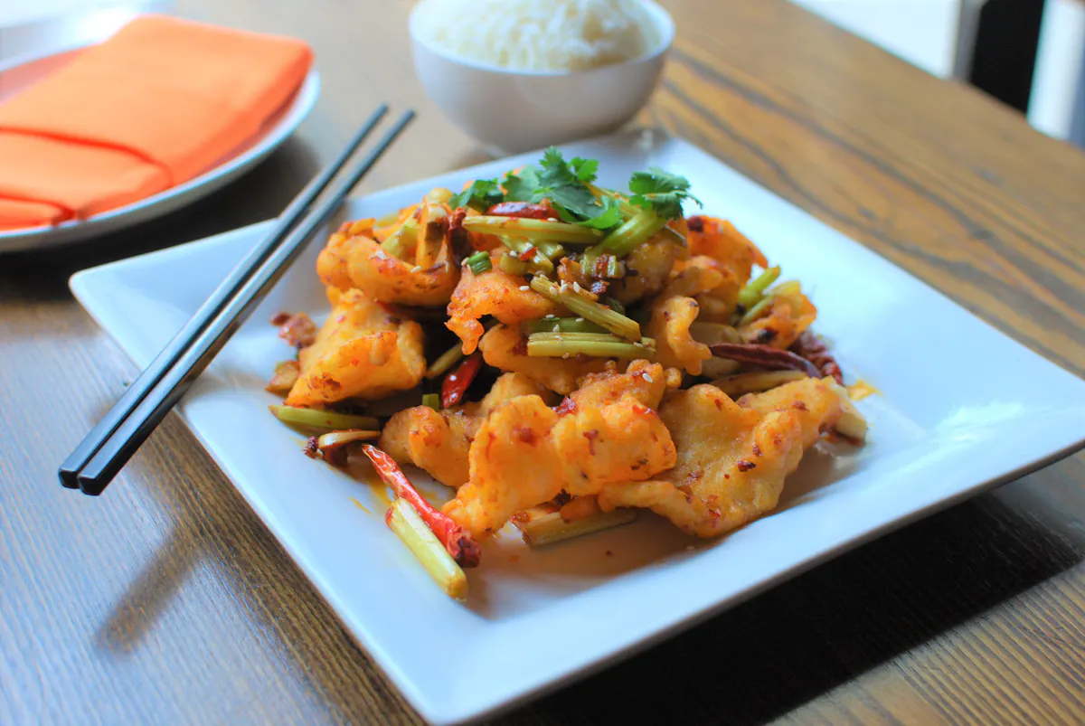 a plate of food on a table