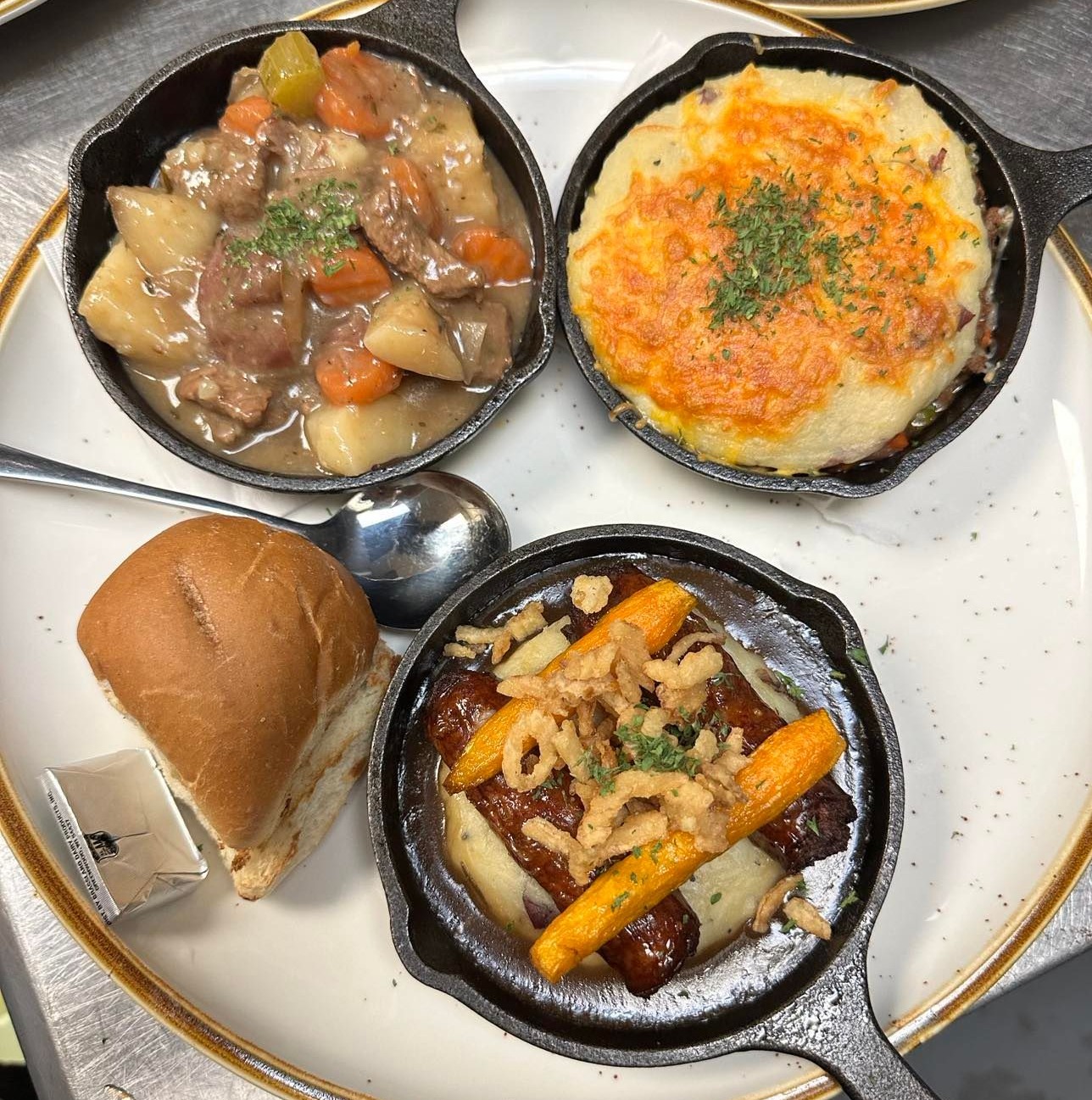 a pan of food on a plate