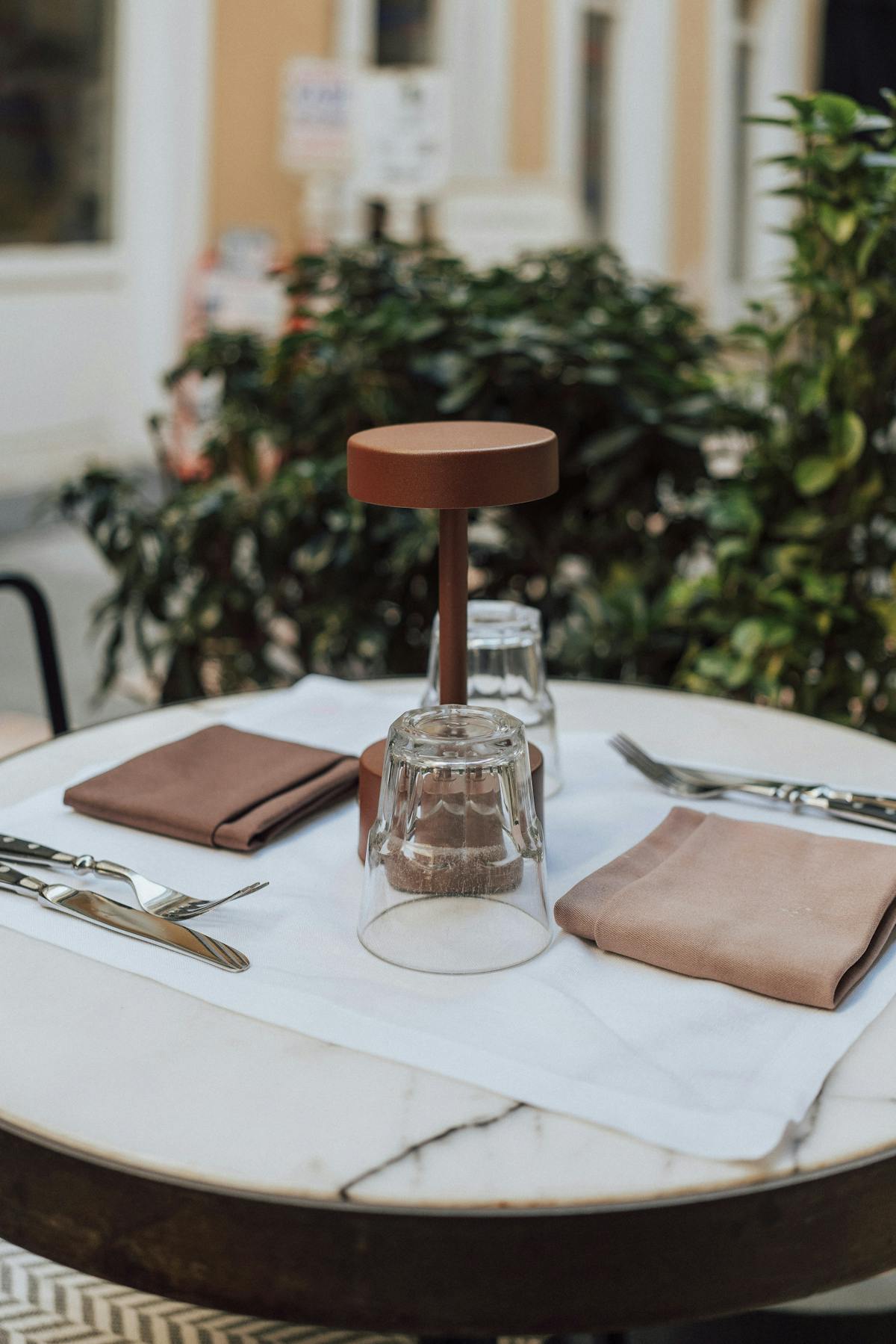 table with knifes and forks