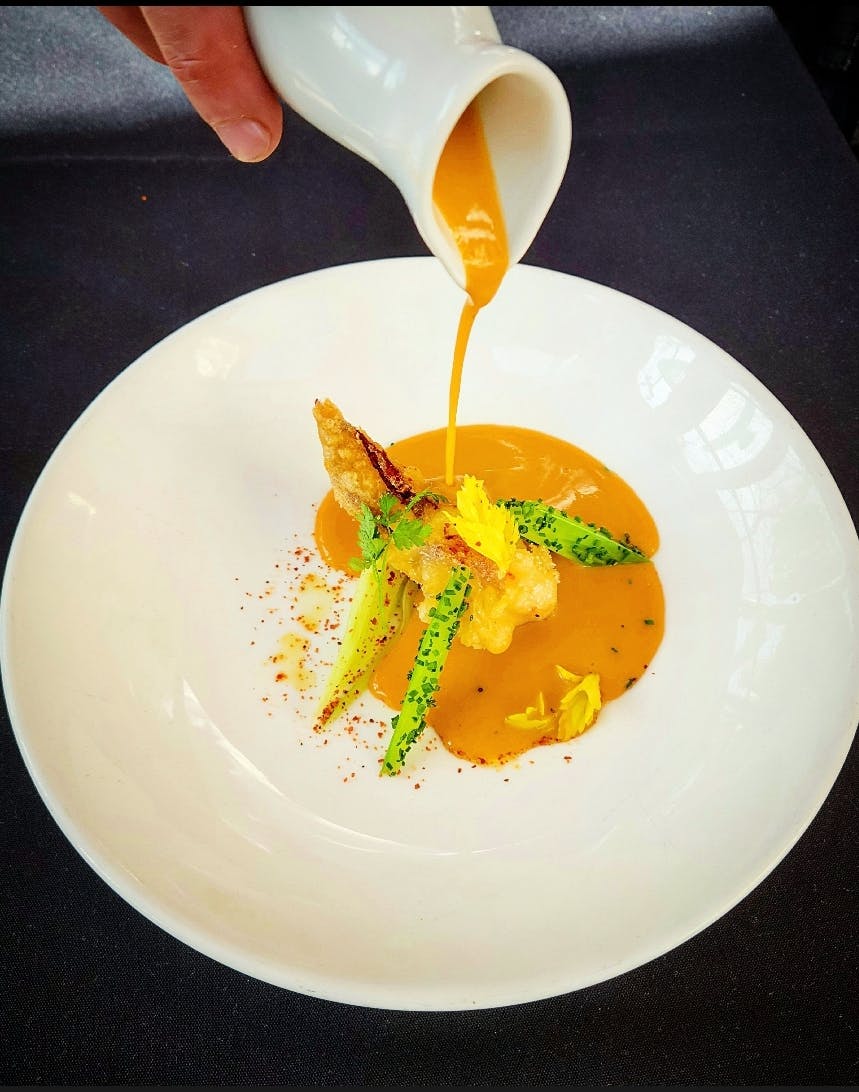a plate of food on a table