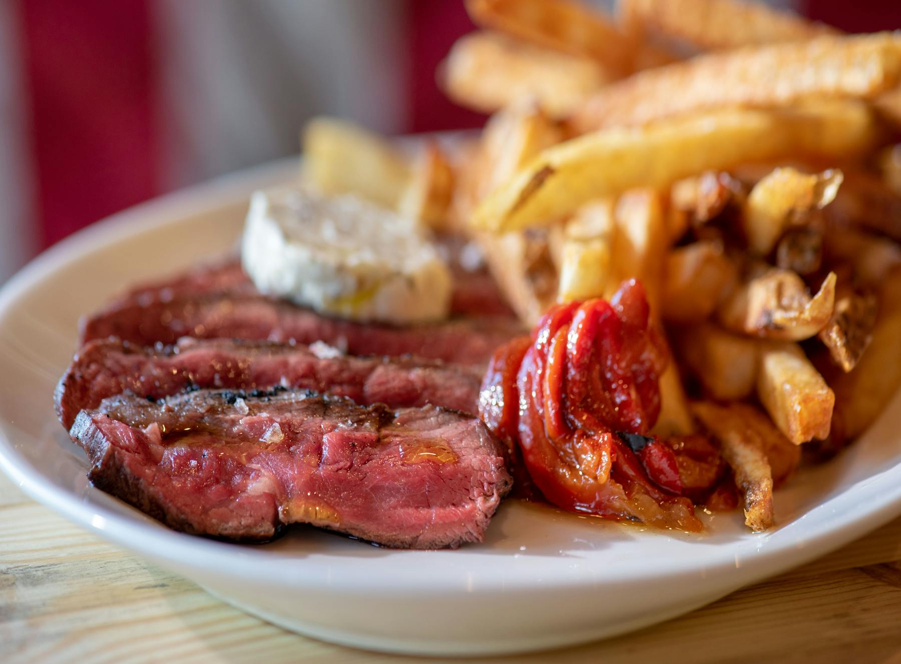 a close up of food on a plate