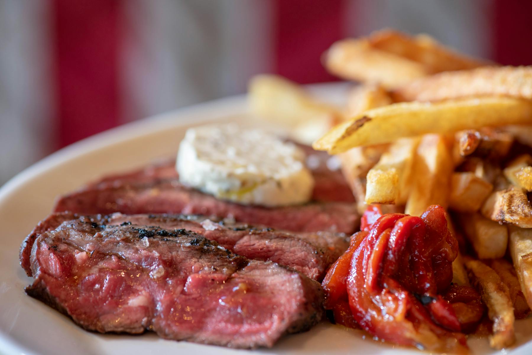 a close up of food on a plate