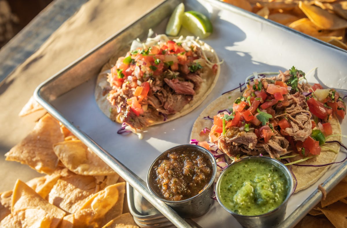 a tray of food on a plate