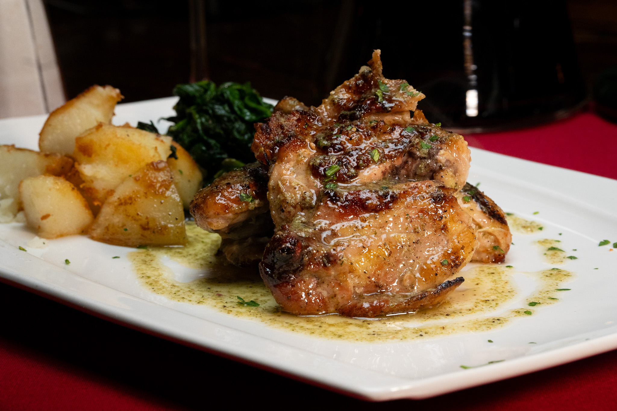 a plate of food on a table