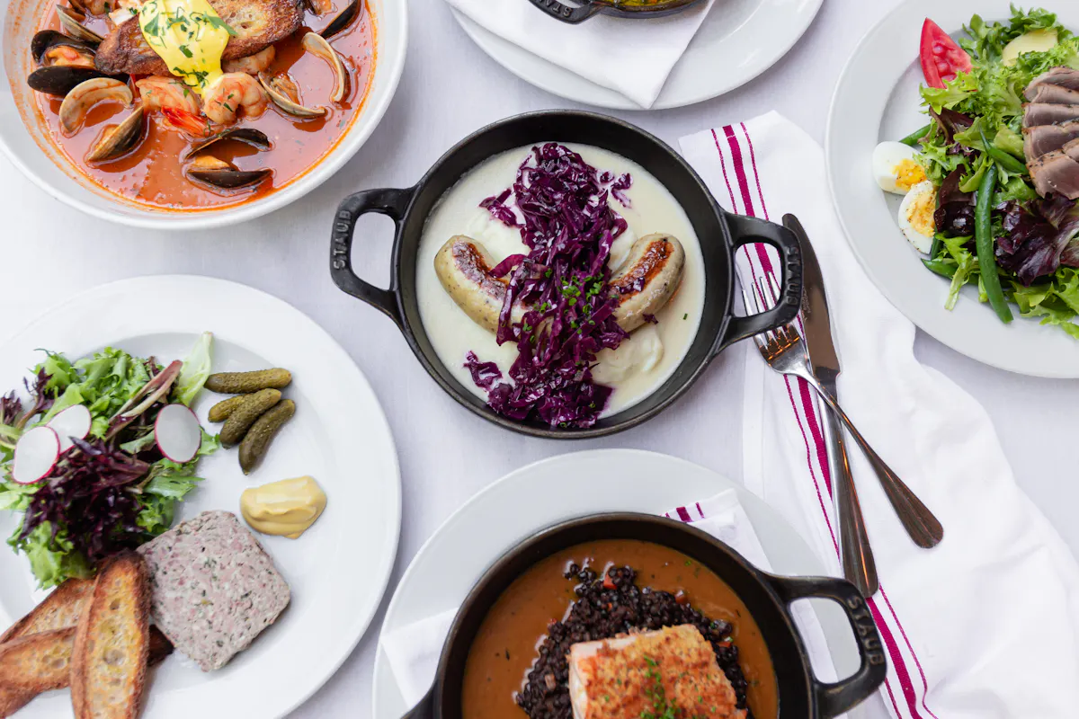 a bunch of different types of food on a plate