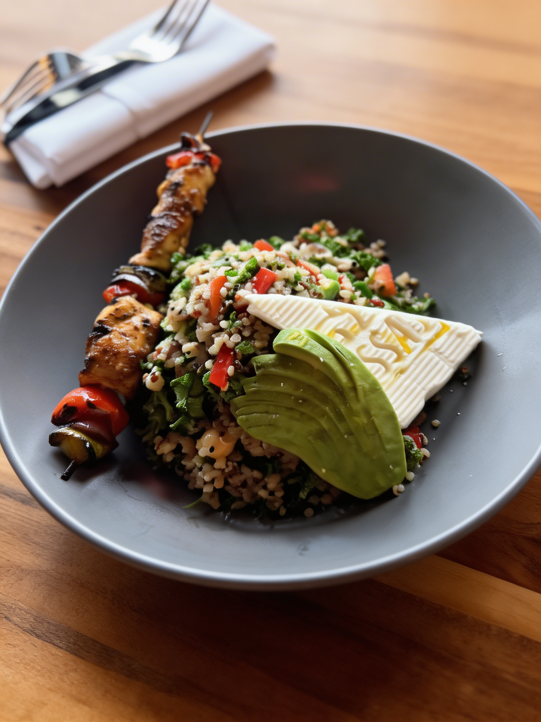 a plate of food on a table