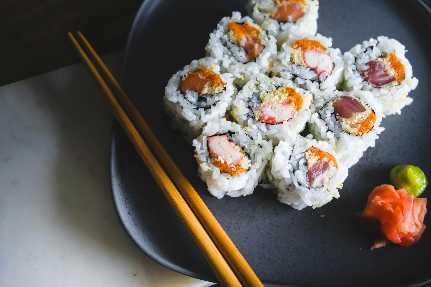 sushi on a plate