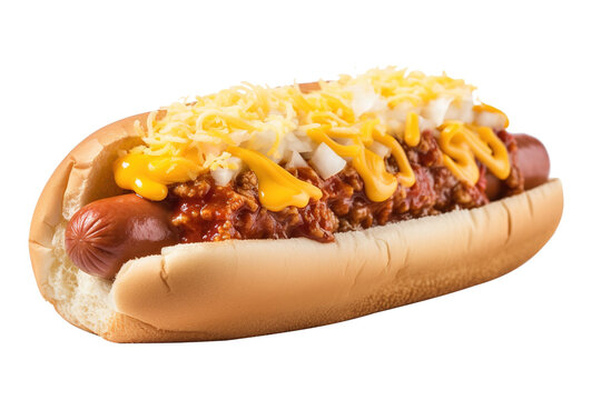 a hot dog on a bun covered in toppings