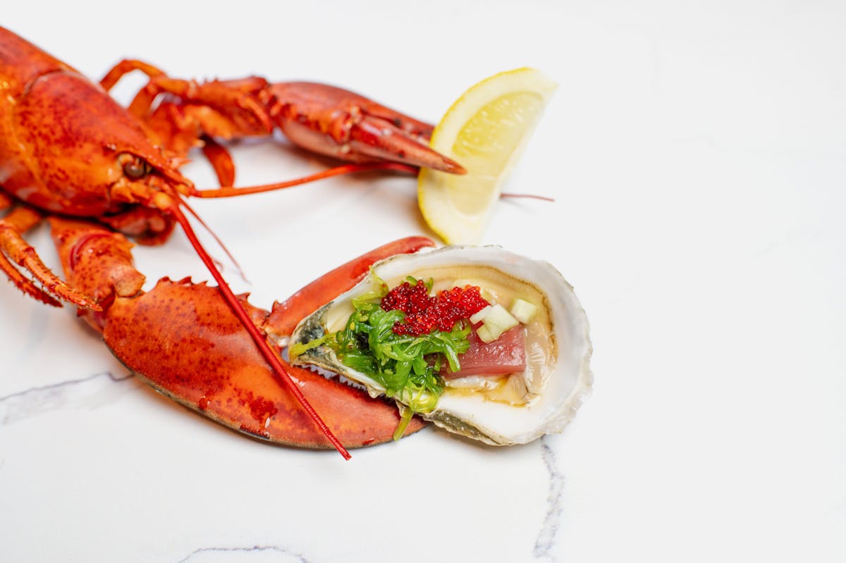 a lobster on a plate