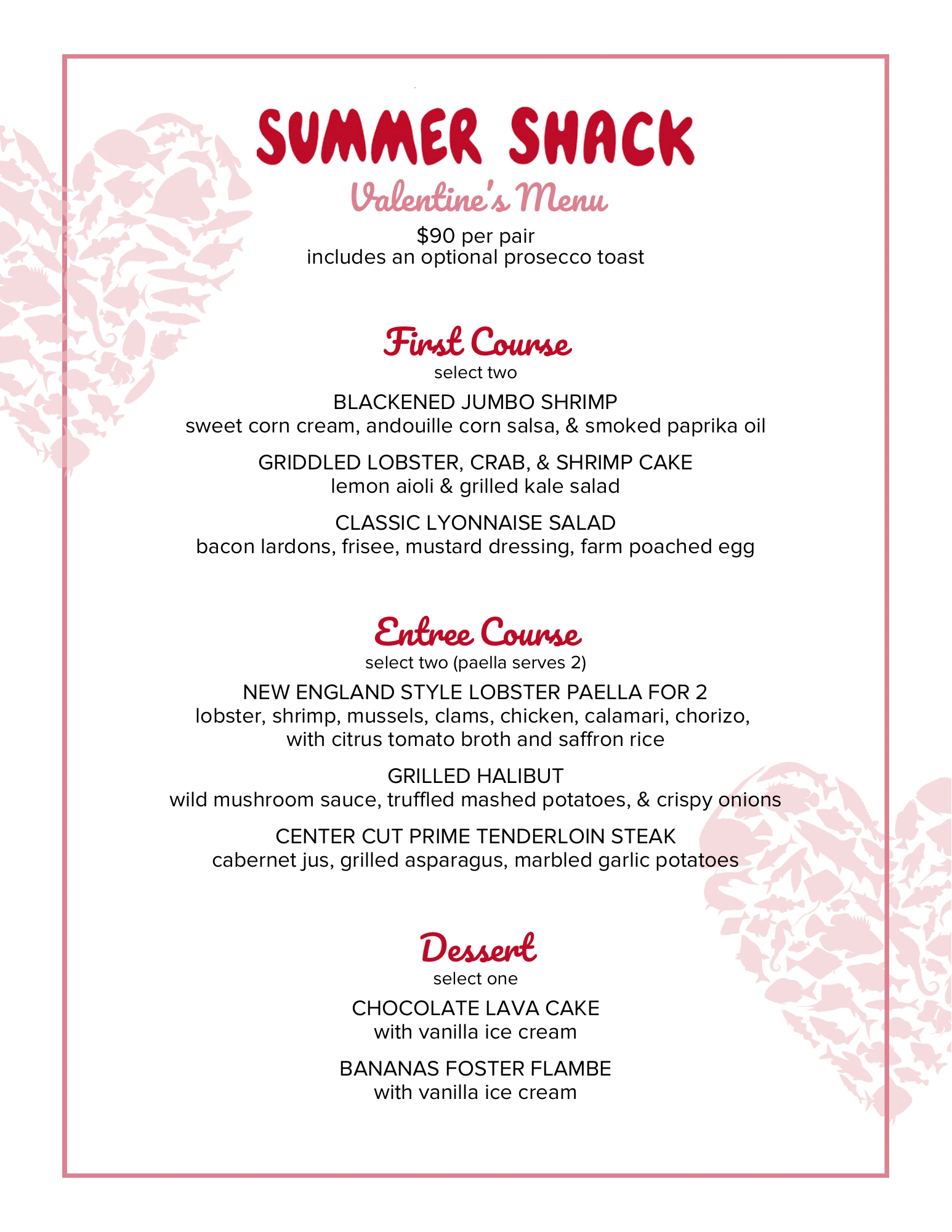 Make Valentine’s Day Unforgettable at Summer Shack