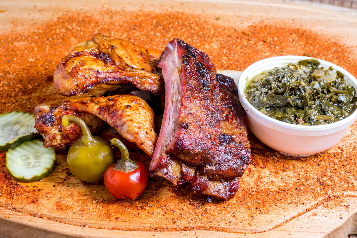 a close up of a plate of food