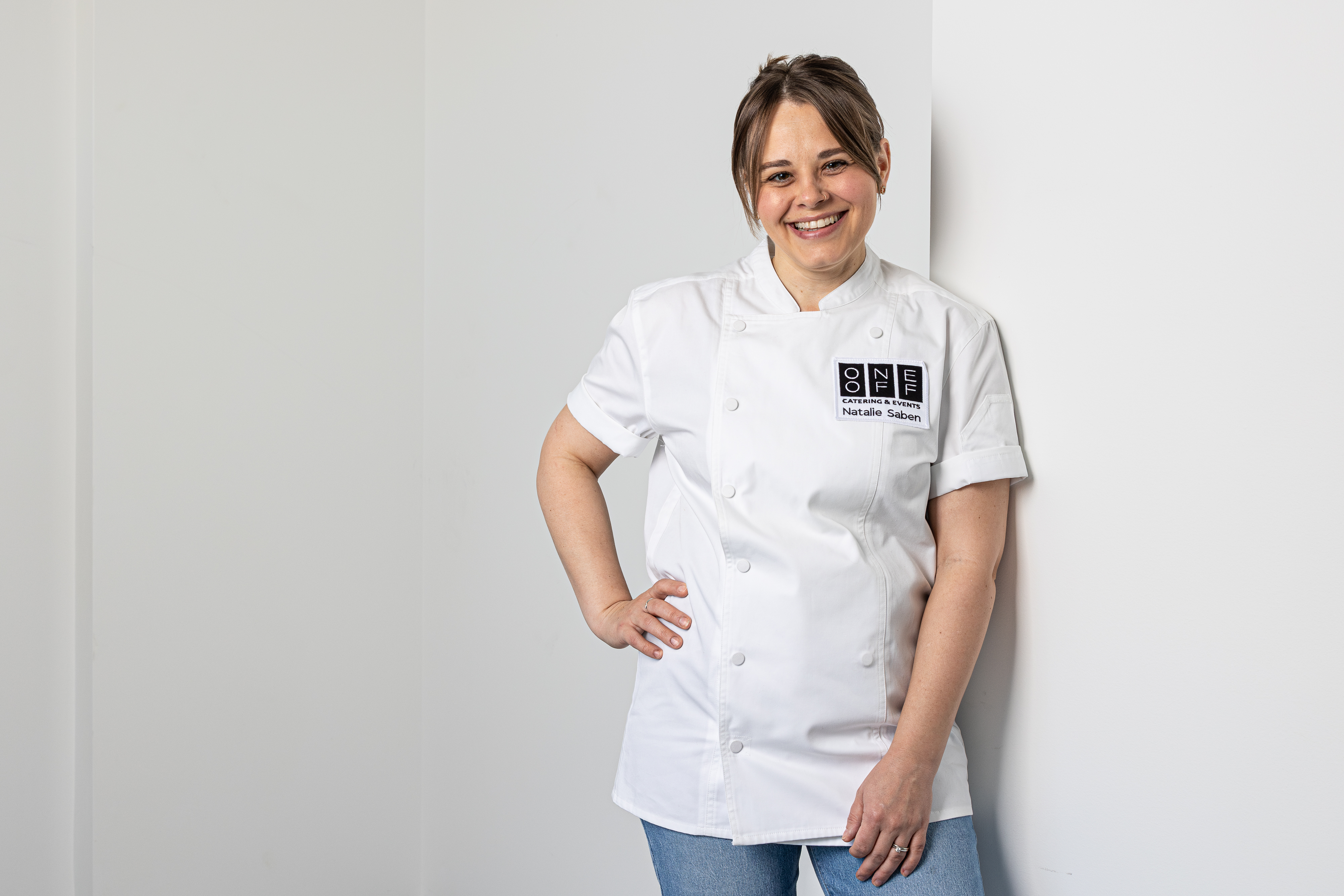 a person standing posing for the camera