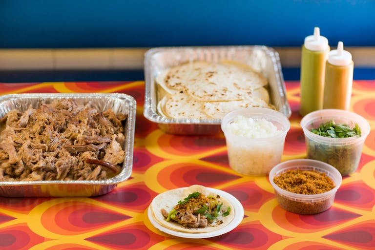 a tray of food on a table