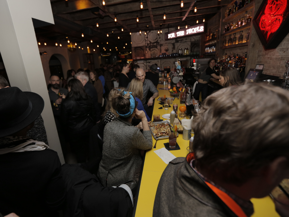 bar full with people