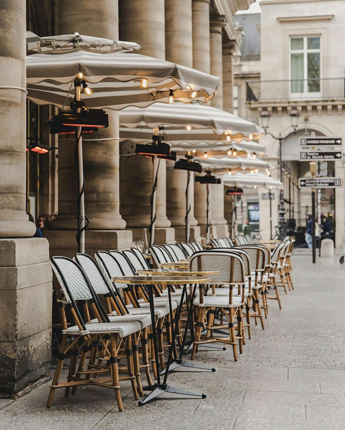 outdoor seating at a cafe