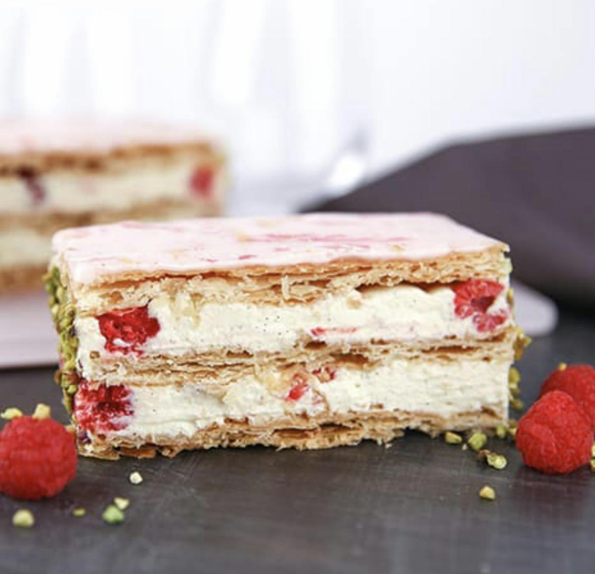 a piece of cake sitting on top of a table