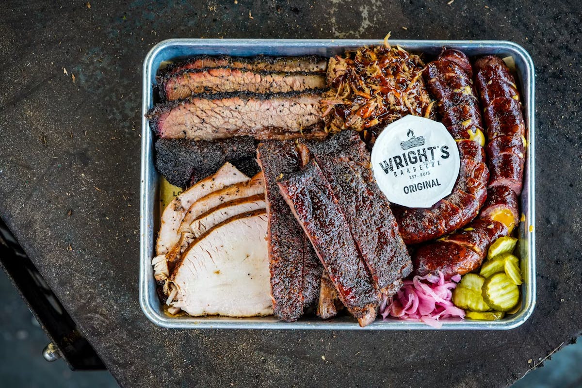 a tray of food