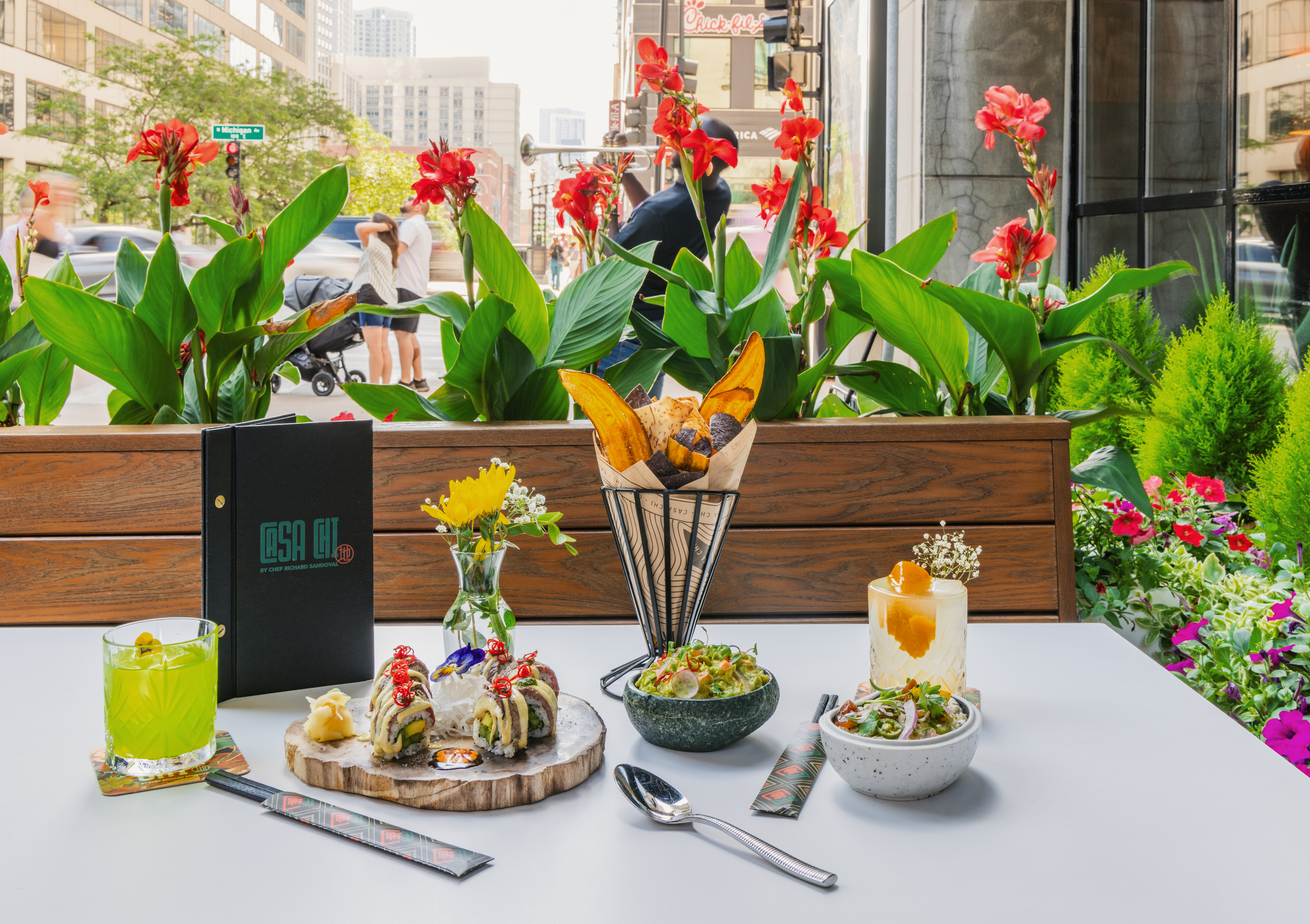 a vase of flowers on a table