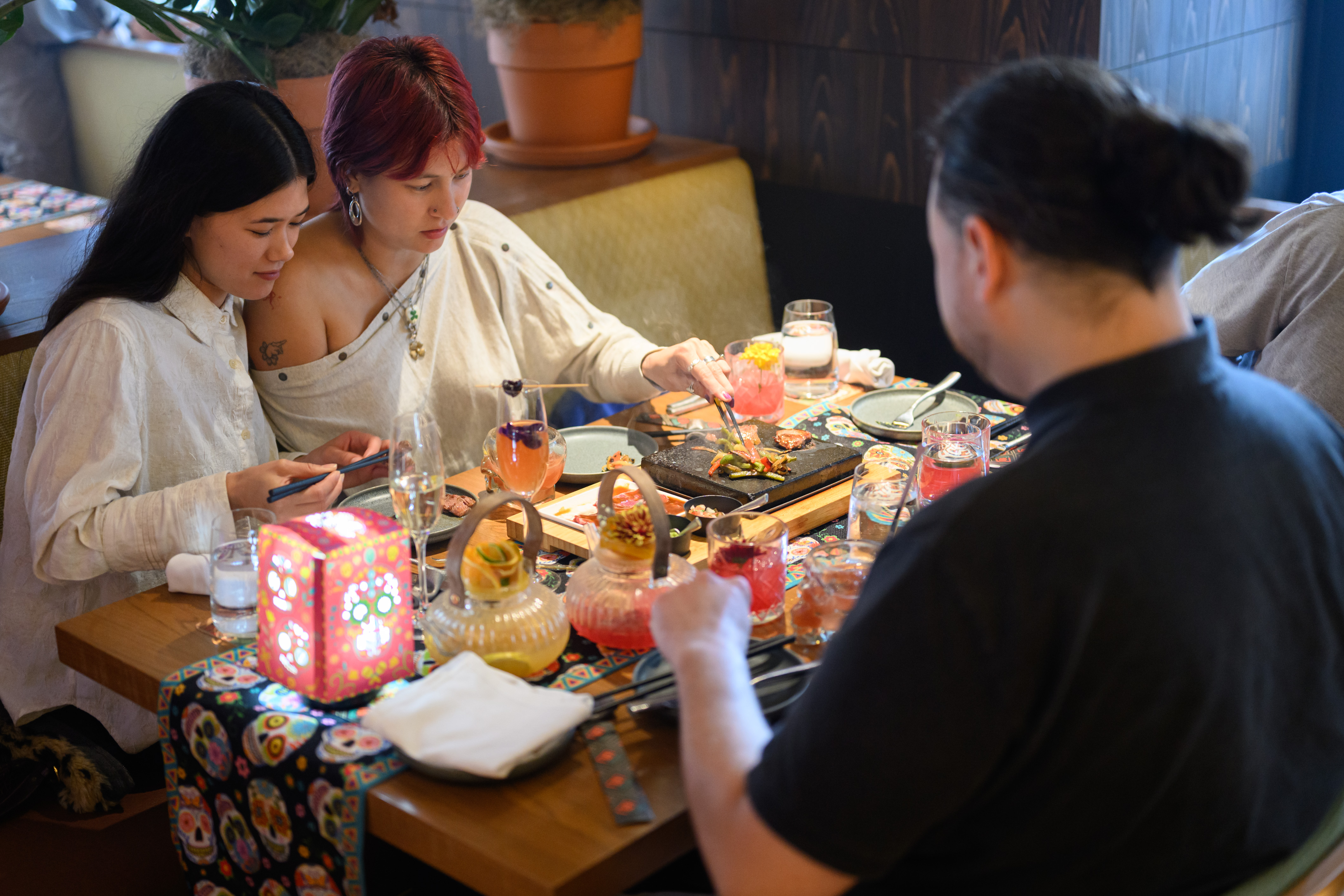 guests enjoying boozy tea