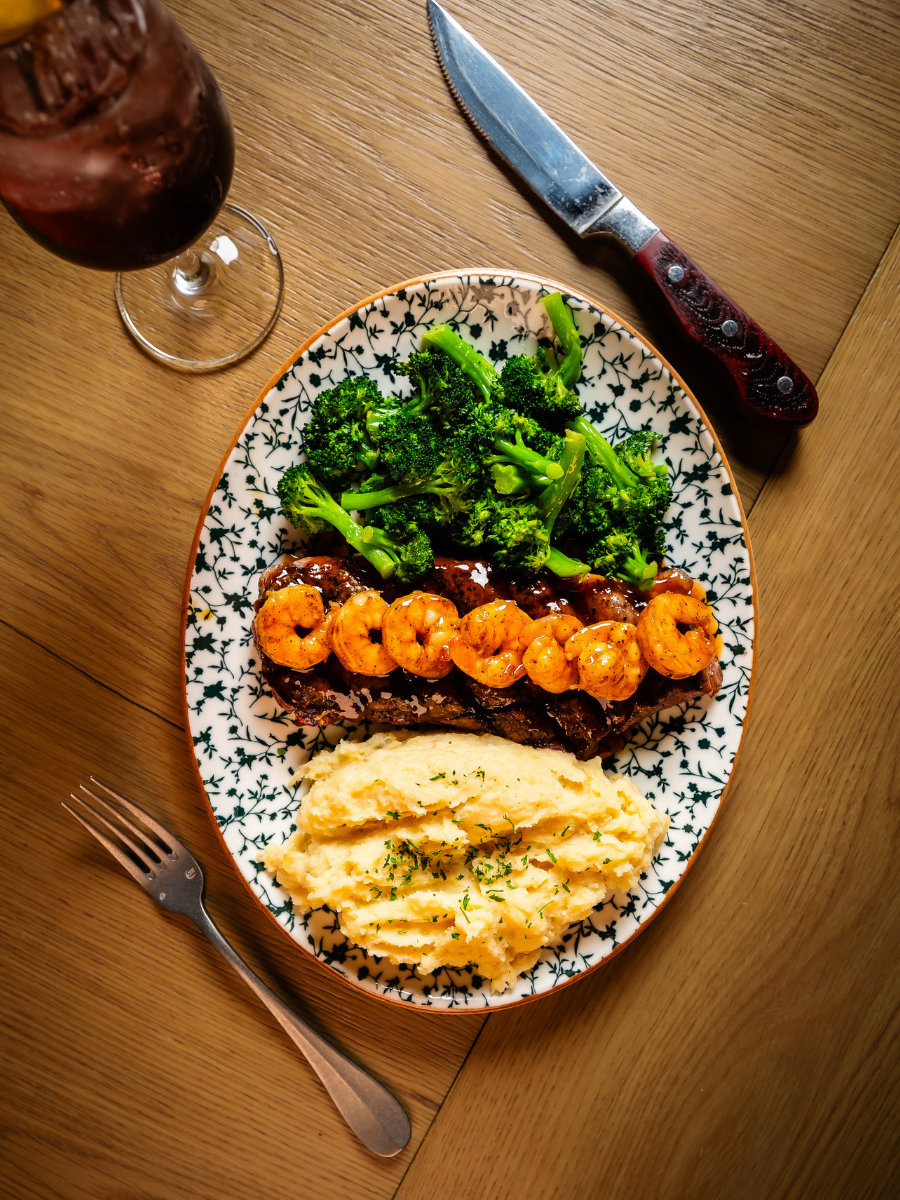 Steak and Garlic Shrimp