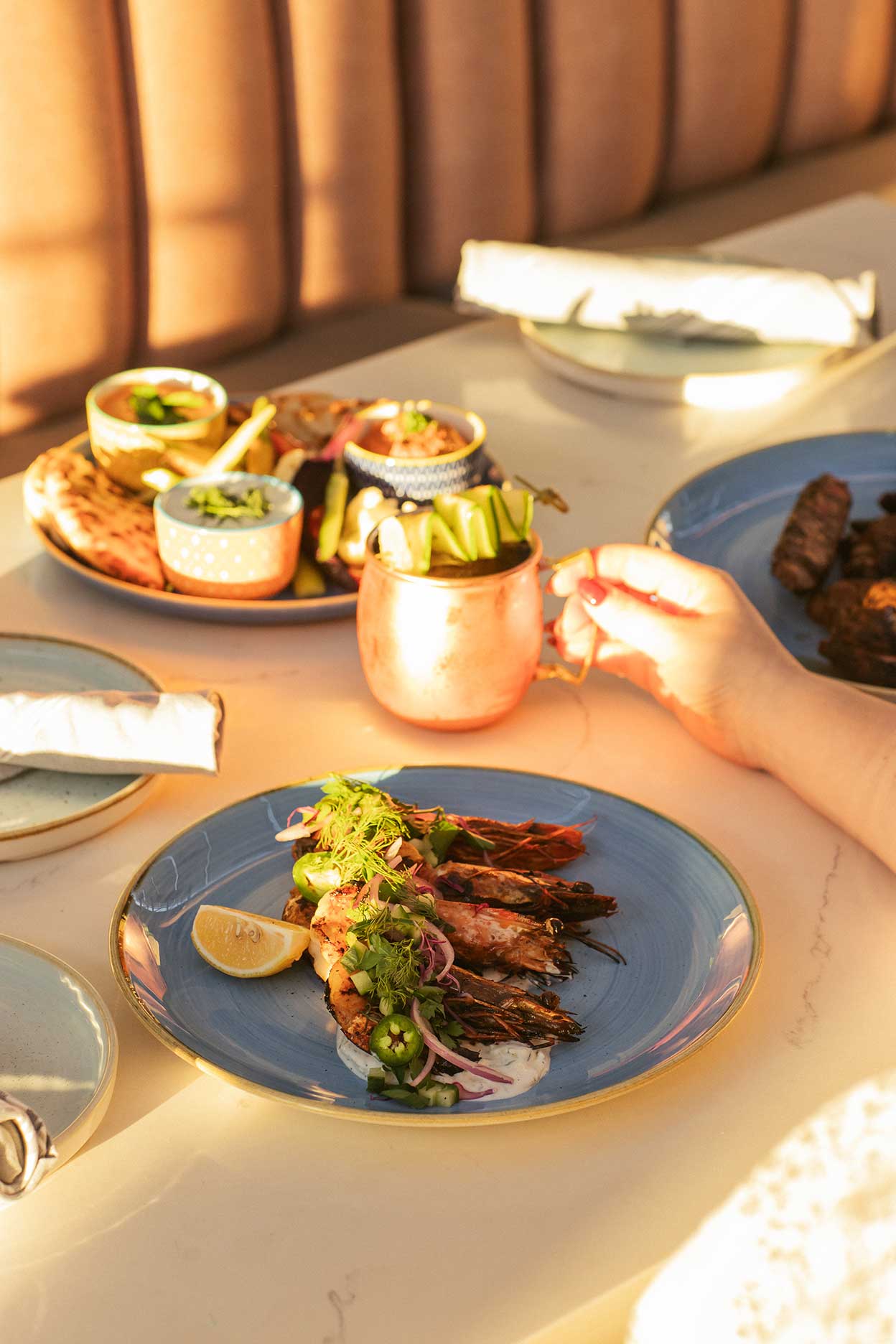 a plate of food on a table