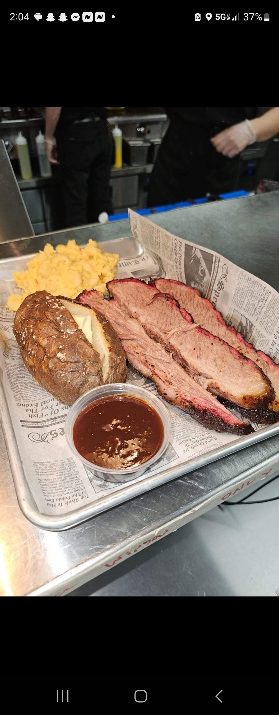 a tray of food on a plate