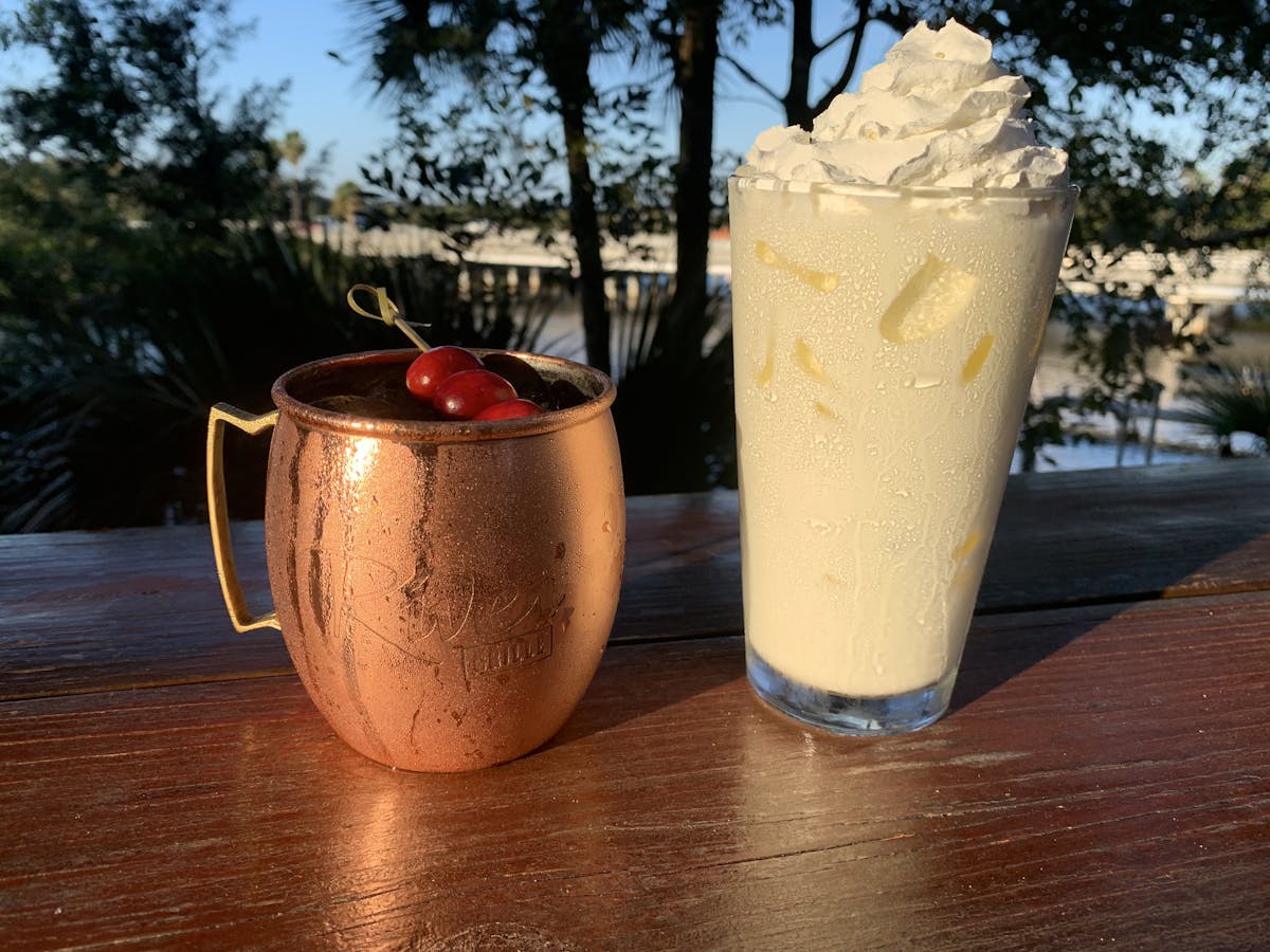 a glass cup on a table