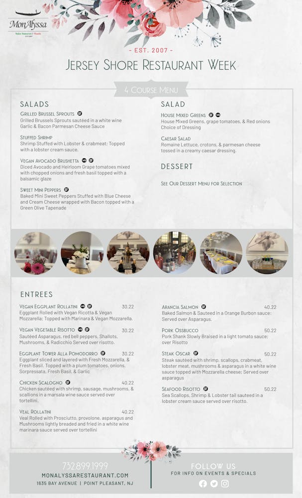 Jersey Shore Restaurant Week MonAlyssa Italian Restaurant and