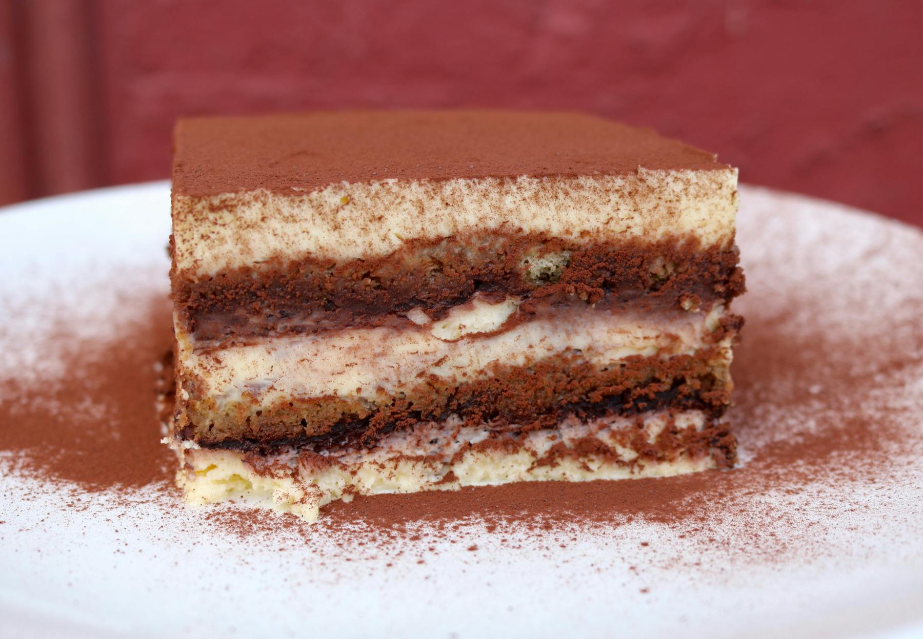 a piece of chocolate cake on a plate