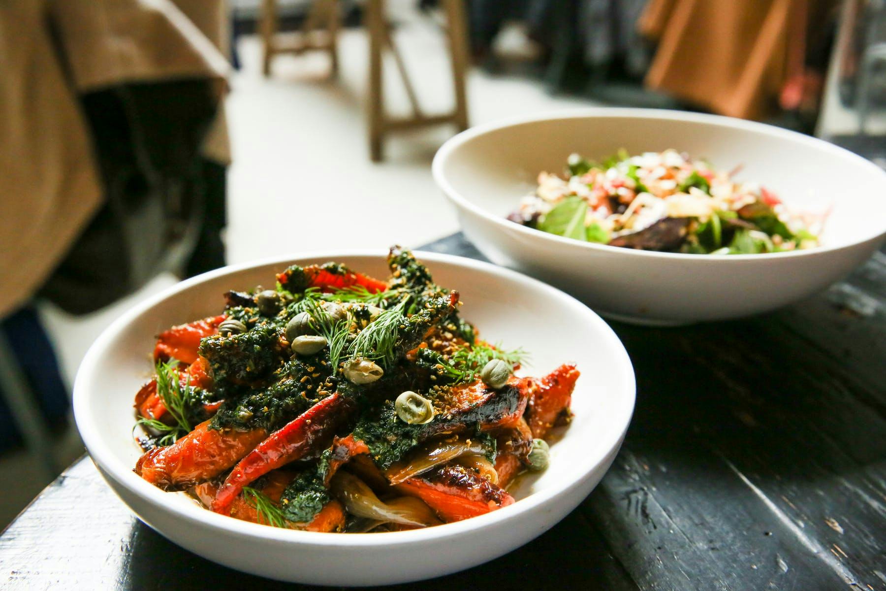 a bowl of food on a table
