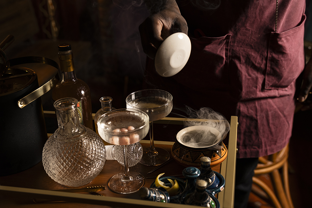 a person holding a wine glass