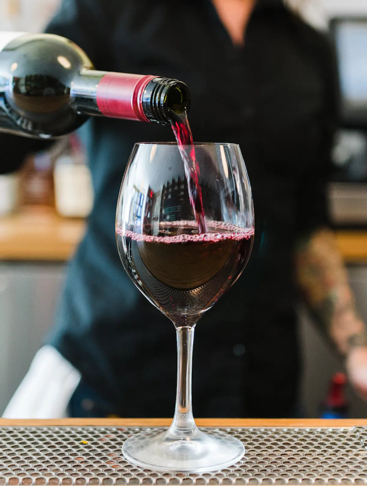 a close up of a wine glass