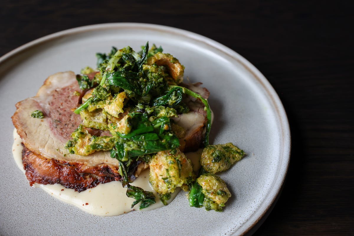 a plate of food with broccoli