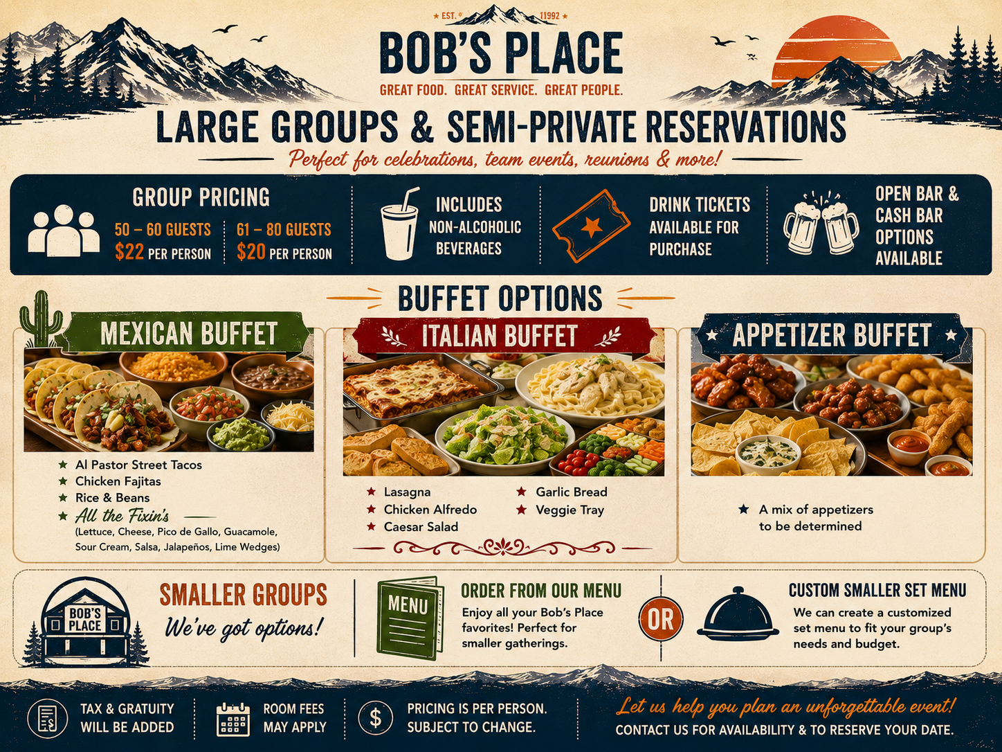 a menu of a restaurant