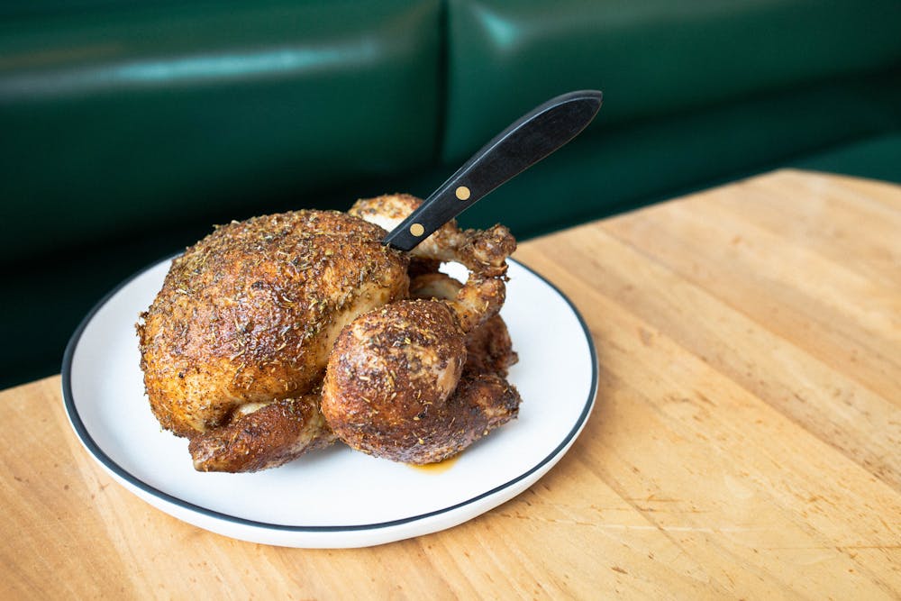 a close up of food on a grill