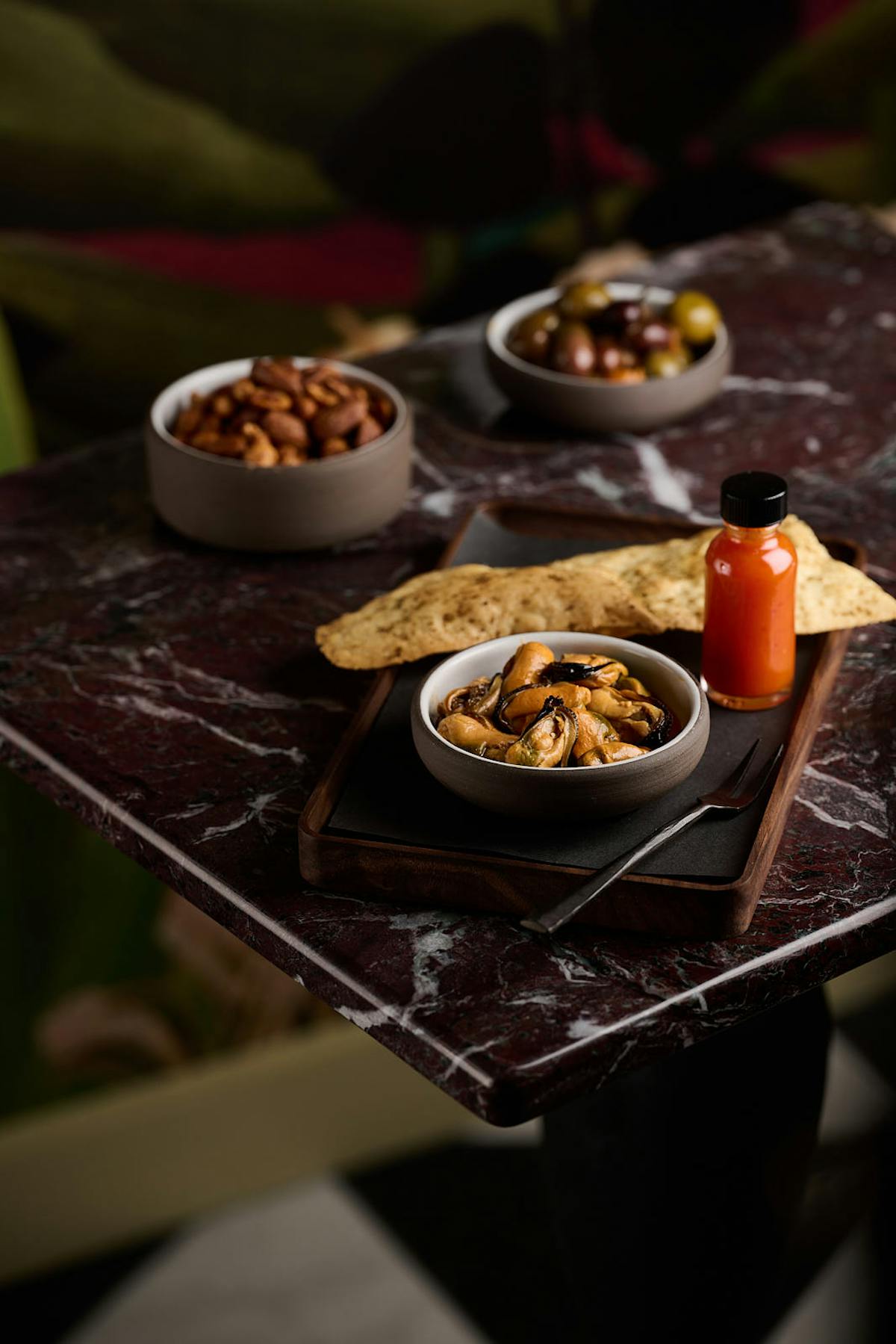 a tray of food on a table