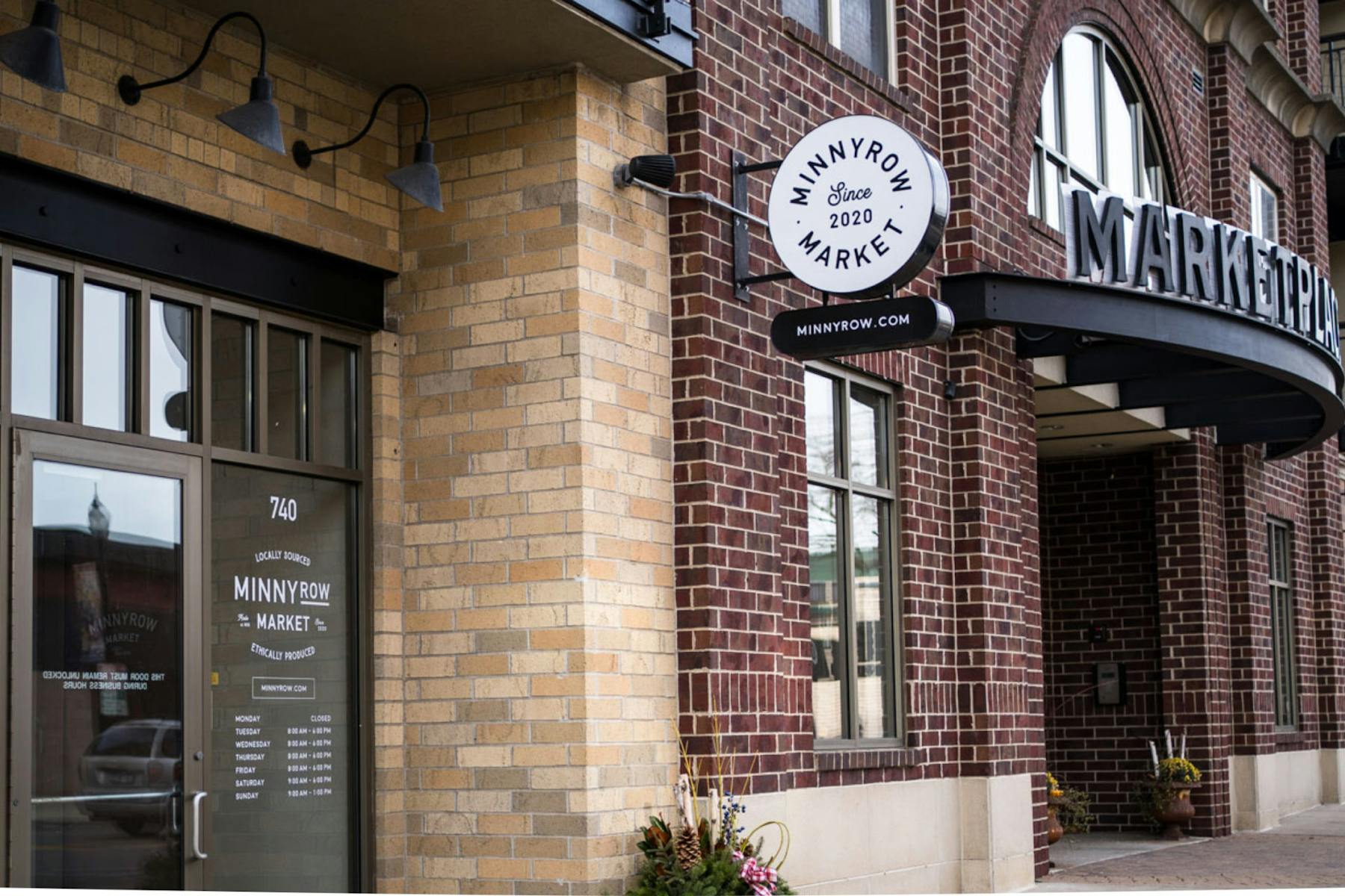 a store in a brick building