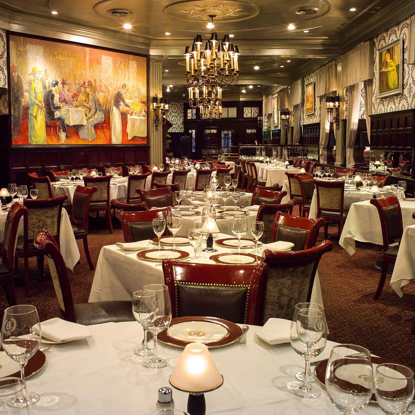 Elegant business dining setting at Delmonico's