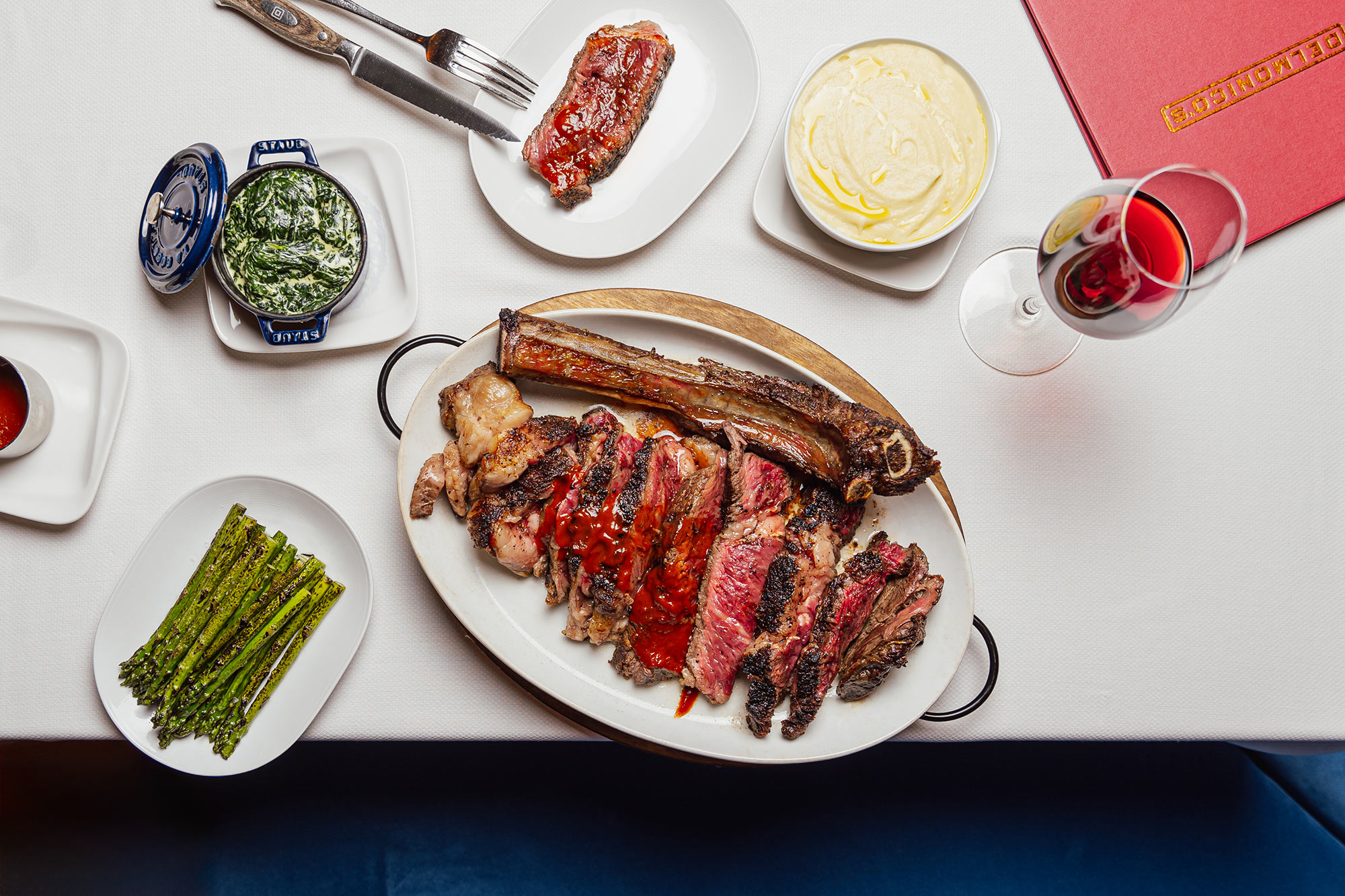 Perfectly plated steak at Delmonico's New York steakhouse