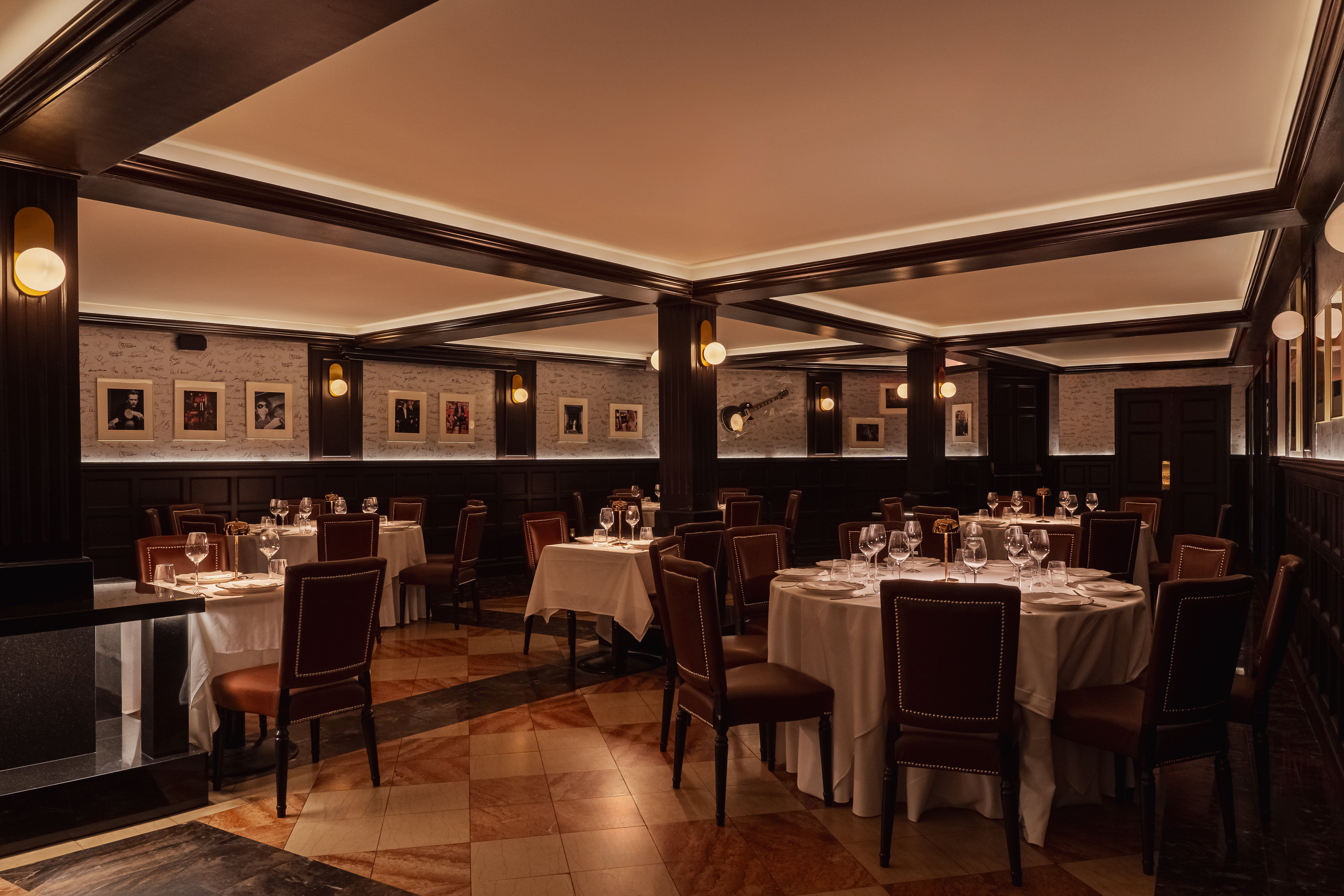 Group dining room with historic details