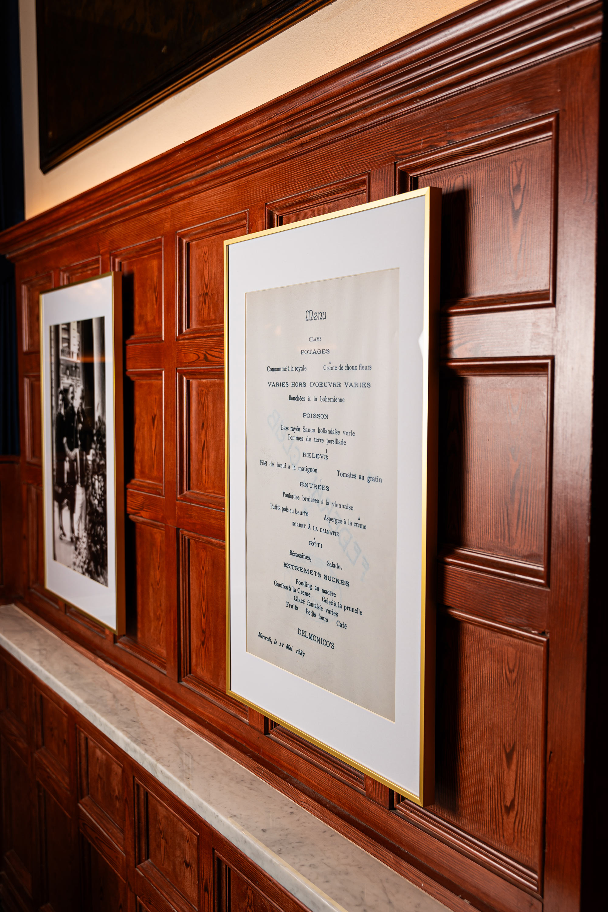 Delmonico's elegant dining room interior in NYC