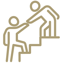 a graphic of people climbing stairs