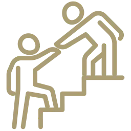 a graphic of people climbing stairs
