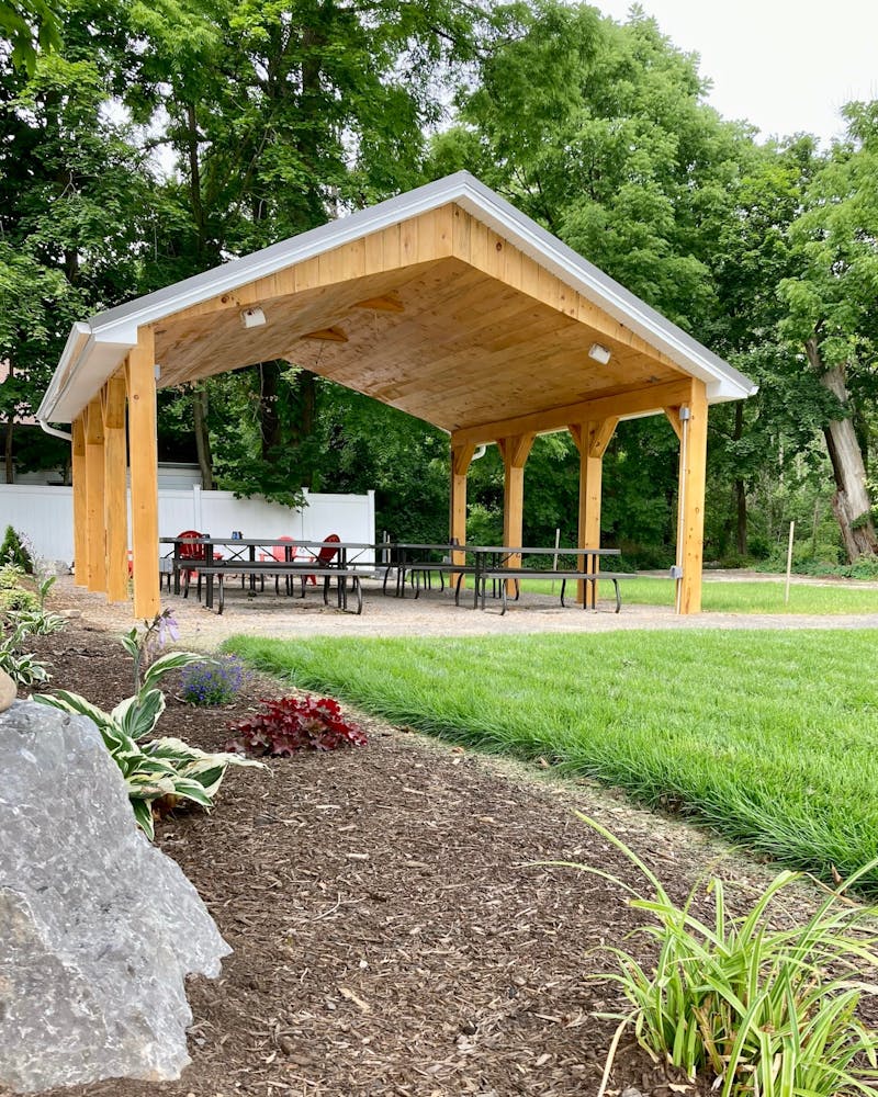 a garden in front of a house