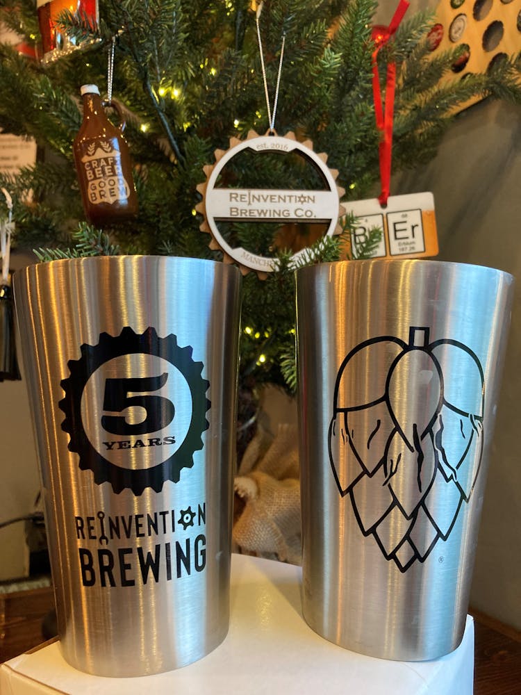 a glass mug on a table