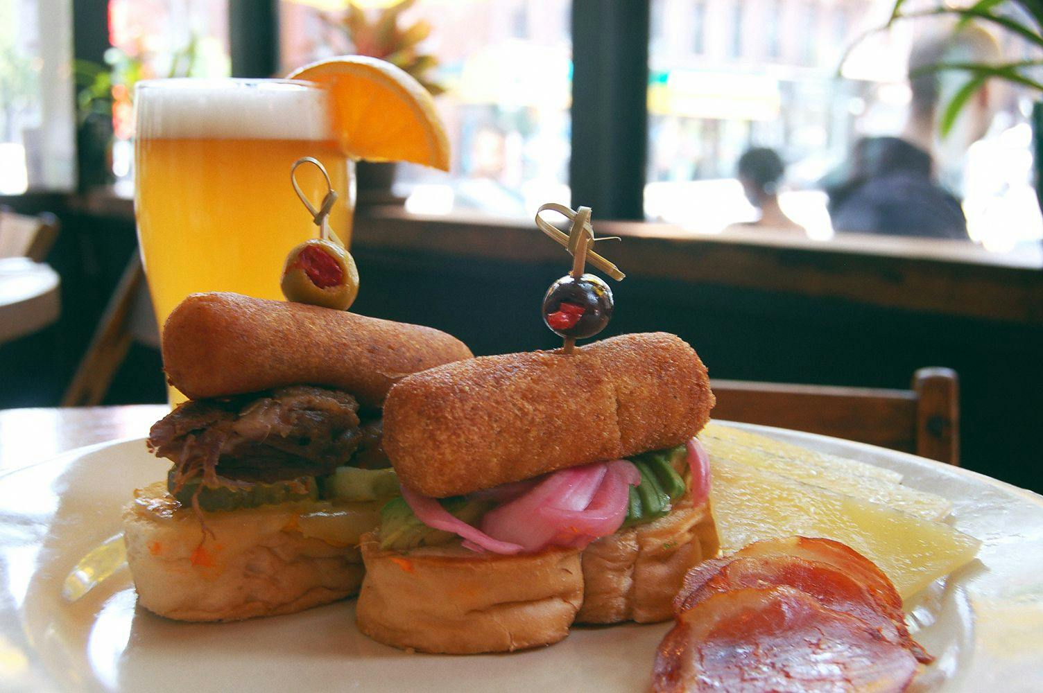 a sandwich cut in half on a plate