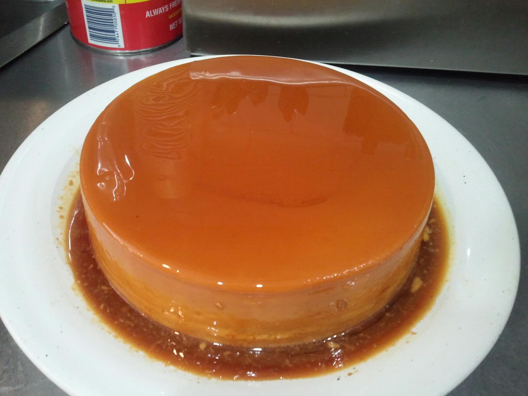 a plate with a cake on top