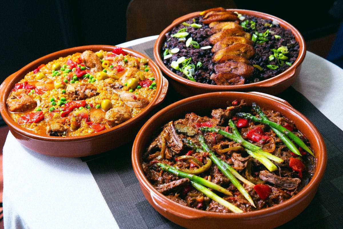 a bowl of food on a table