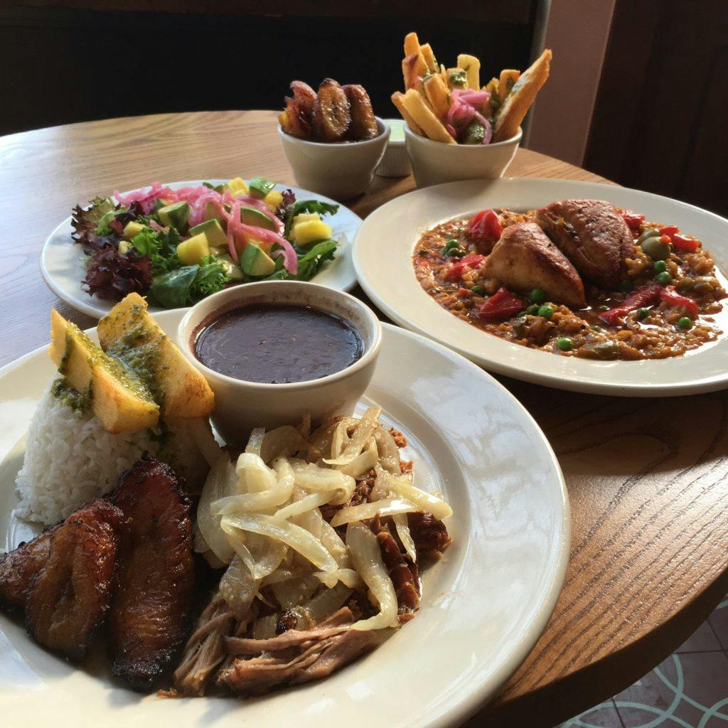 a plate of food on a table